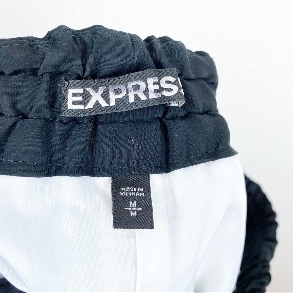 Express | Tuxedo Side Stripe Drawstring Black + W… - image 6